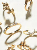 Buy SHEIN ROMWE 9pcs Rhinestone Decor Moon Rings in Pakistan