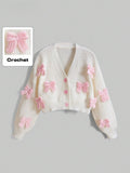 Buy SHEIN ROMWE Kawaii Women's Pink Three-Dimensional Bow Accessories Cute Girl Minimalist Sexy Cardigan in Pakistan