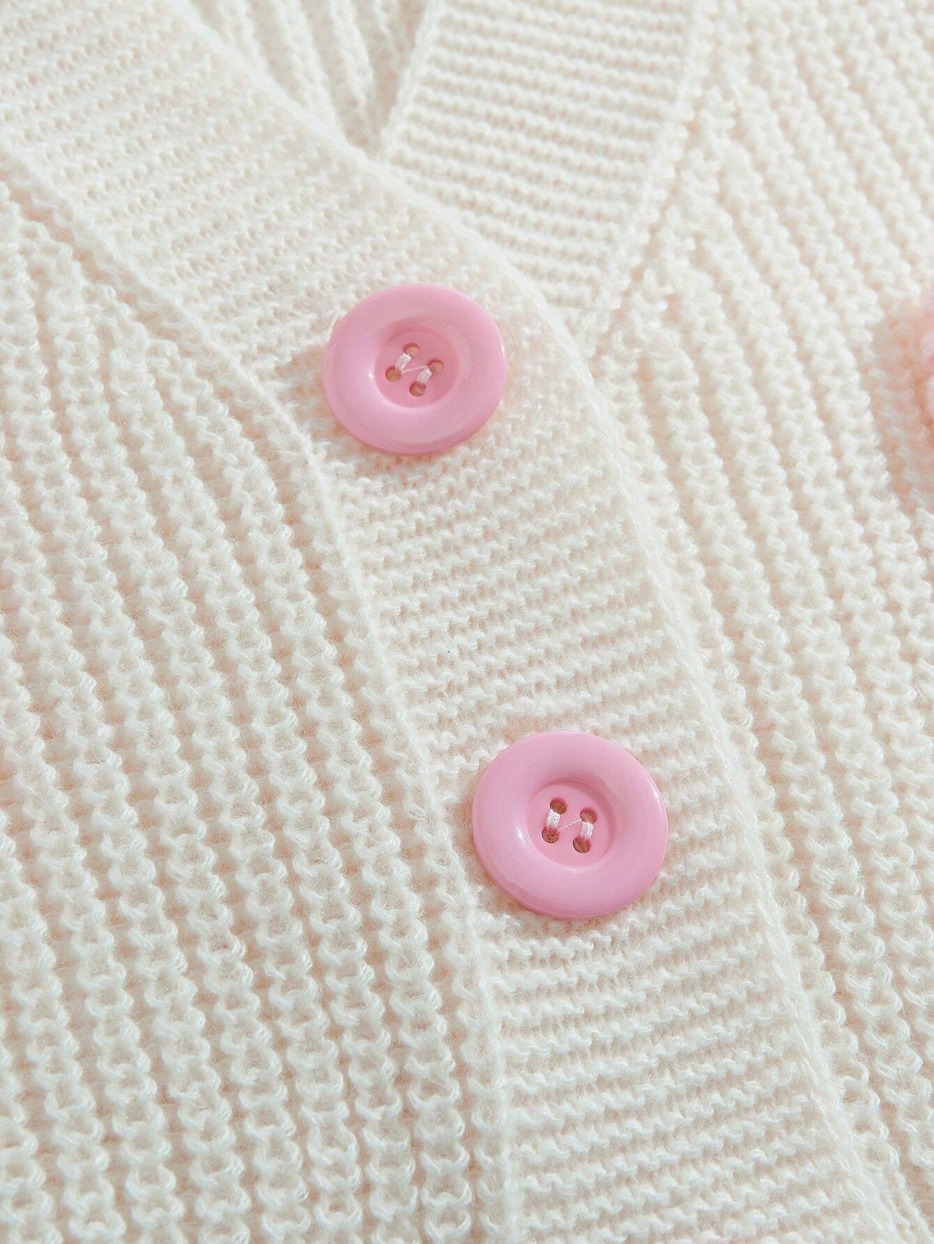 Buy SHEIN ROMWE Kawaii Women's Pink Three-Dimensional Bow Accessories Cute Girl Minimalist Sexy Cardigan in Pakistan