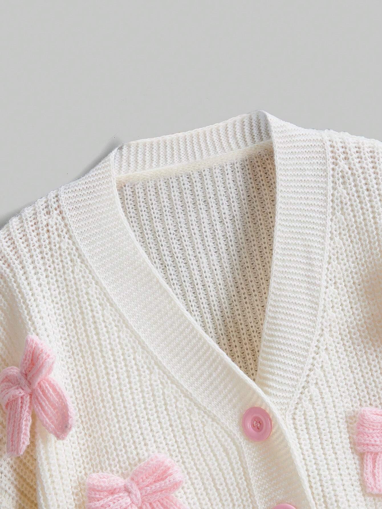 Buy SHEIN ROMWE Kawaii Women's Pink Three-Dimensional Bow Accessories Cute Girl Minimalist Sexy Cardigan in Pakistan