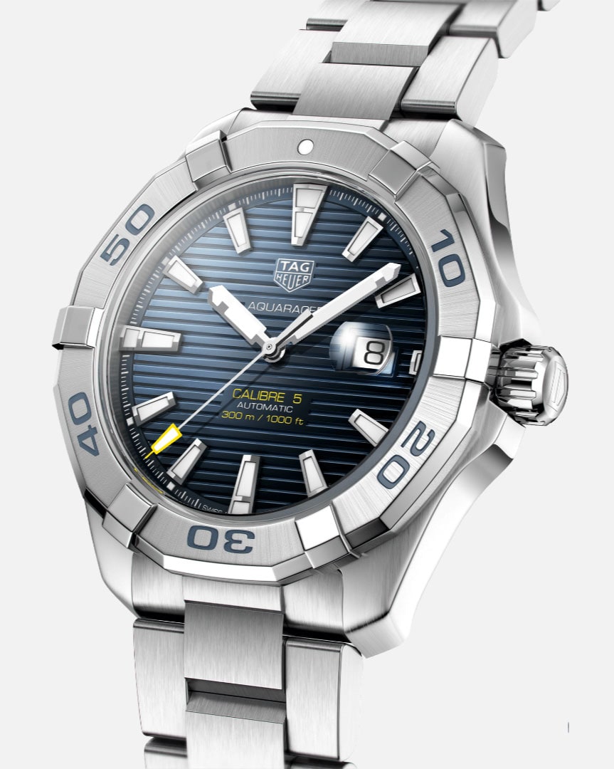 Buy Tag Heuer Aquaracer Blue Dial Silver Steel Strap Watch for Men - WAY2012.BA0927 in Pakistan