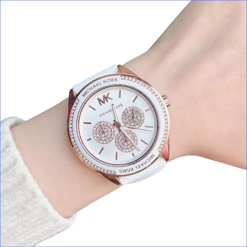 Buy Michael Kors Womens Quartz Silicone Strap White Dial 40mm Watch - Mk6945 in Pakistan