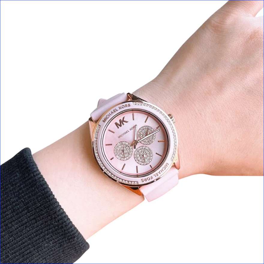 Buy Michael Kors Womens Quartz Silicone Strap Pink Dial 40mm Watch - Mk6946 in Pakistan