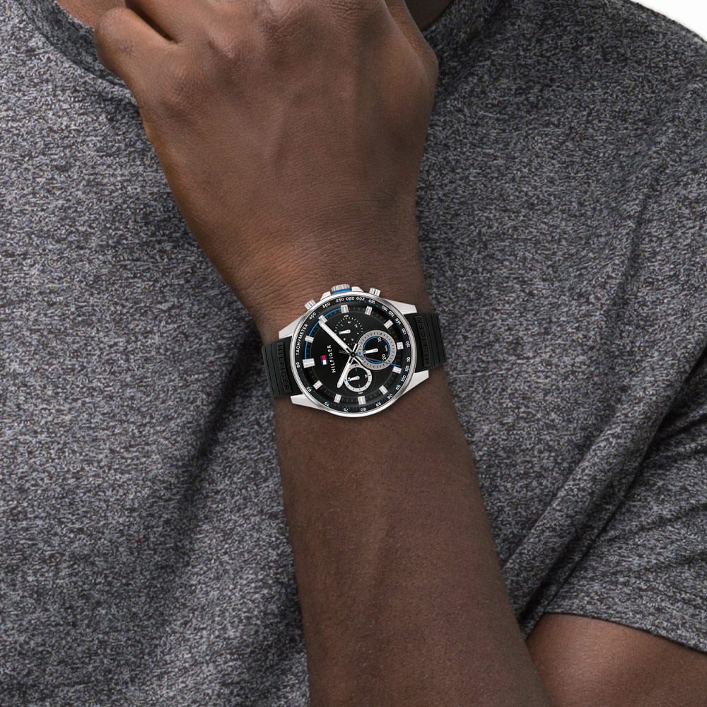 Buy Tommy Hilfiger Max Black Dial Black Rubber Strap Watch for Men - 1791971 in Pakistan