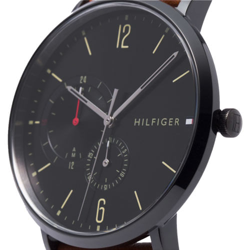 Buy Tommy Hilfiger Men's Quartz Leather Strap Black Dial 40mm Watch - 1791510 in Pakistan