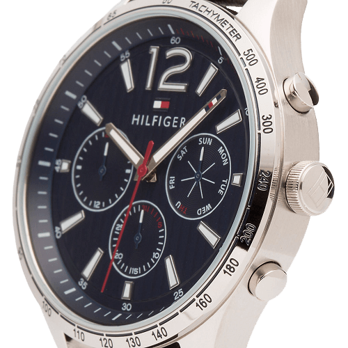 Buy Tommy Hilfiger Mens Quartz Leather Strap Blue Dial 44mm Watch - 1791468 in Pakistan