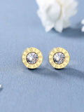 Buy SHEIN Rhinestone Decor Round Stud Earrings in Pakistan