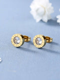 Buy SHEIN Rhinestone Decor Round Stud Earrings in Pakistan