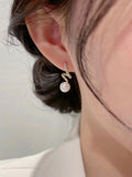 Buy SHEIN Rhinestone & Faux Pearl Decor Stud Earrings in Pakistan