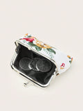 Buy SHEIN Rose Canvas Short Wallet 1 Clutch Fabric Women'S Floral Coin Purse Card Holder in Pakistan