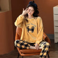 Buy Sajiero Yellow Teddy Fleece Pajama Suit in Pakistan