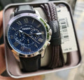 Buy Grant Navy Blue Dial Black Leather Strap Watch For Men in Pakistan