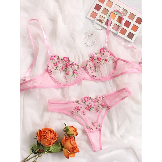 Buy Fairy Floral Embroidery Bra and Panty set in Pakistan