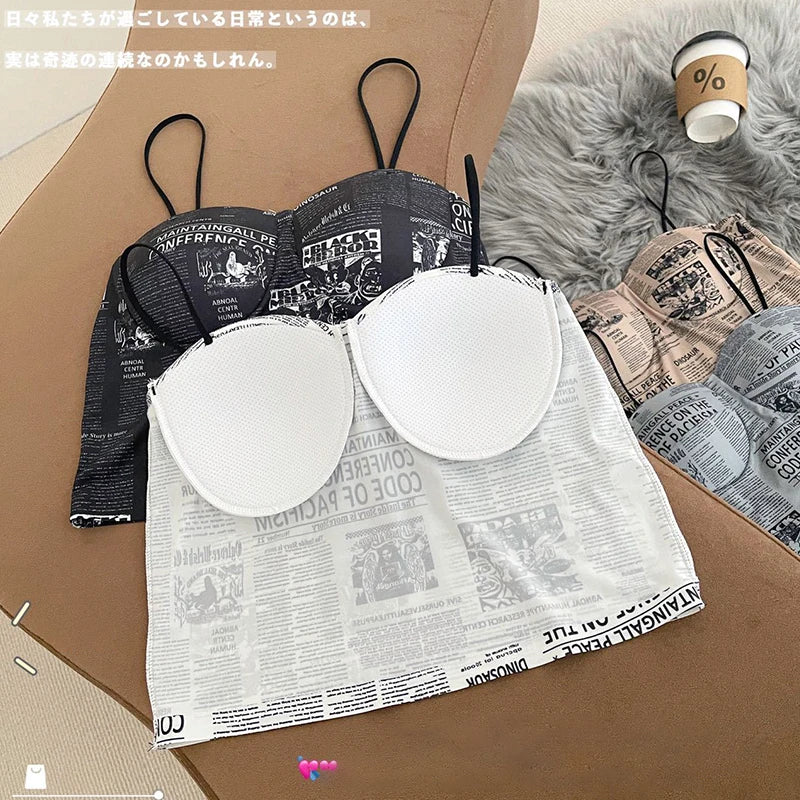 Buy Florea - Newspaper Print Crop Top - White in Pakistan