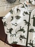 Buy SHEIN 2pcs Baby Boy Dinosaur Printed Contrast Color Hoodie Jacket And Solid Color Pants Outfit in Pakistan