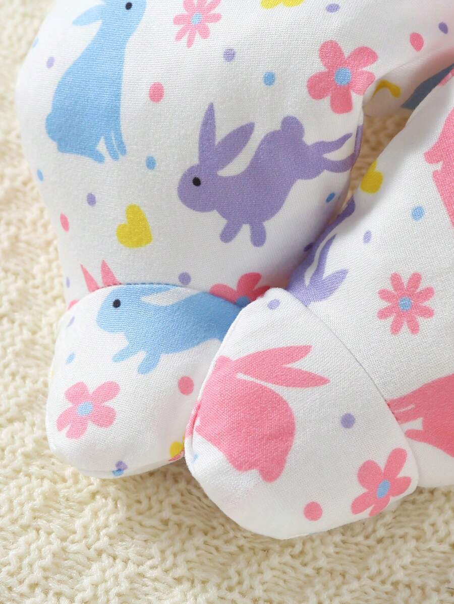 Buy SHEIN 2pcs Baby Girls' Minimalist Rabbit Print Long Sleeve Top And Pants Home Outfit in Pakistan