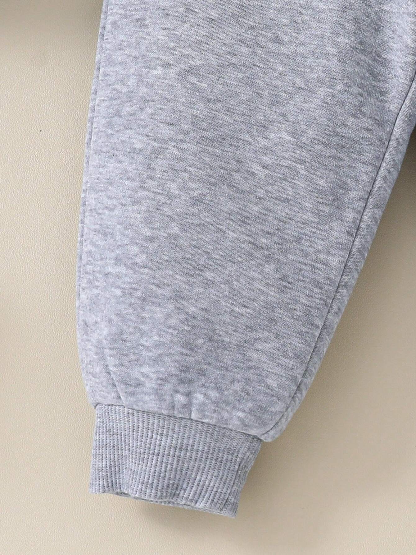 Buy SHEIN 3pcs/Set Baby Boy Casual Cute Knit Long Sleeve Hoodie Sweatshirt, Elastic Waist Jog Pants & Fleece Vest Outfit in Pakistan