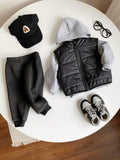 Buy SHEIN 3pcs/Set Baby Boys Casual Winter Thickened Velvet Lined Black Vest With Hood in Pakistan