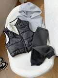 Buy SHEIN 3pcs/Set Baby Boys Casual Winter Thickened Velvet Lined Black Vest With Hood in Pakistan