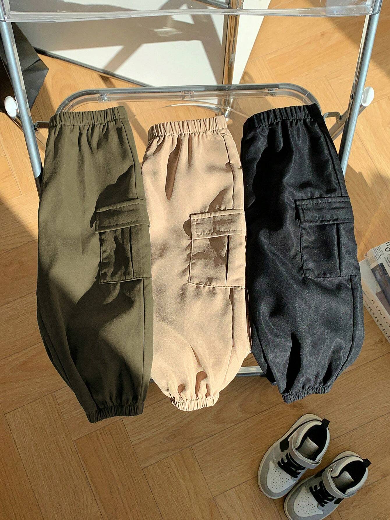 Buy SHEIN 3pcs Baby Boy Casual School Style Comfortable Simple Versatile Soft Pants Set in Pakistan
