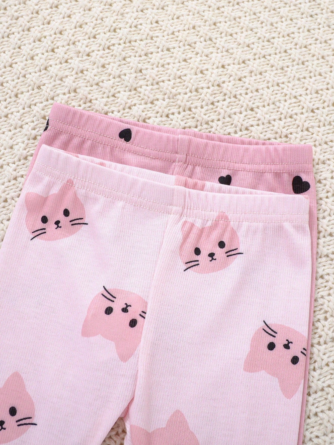 Buy SHEIN 4pcs/Set Newborn Baby Girl Cute Cartoon Print Knitted Elastic Long Sleeve Top And Elastic Waist Long Pants in Pakistan