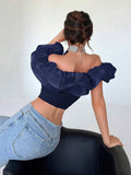 Buy SHEIN Aloruh Women's Exaggerated Off Shoulder Cropped Top in Pakistan