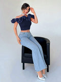 Buy SHEIN Aloruh Women's Exaggerated Off Shoulder Cropped Top in Pakistan