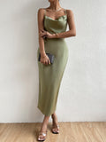 Buy SHEIN BAE Draped Detail Crisscross Backless Split Hem Cut Out Waist Cami Dress in Pakistan