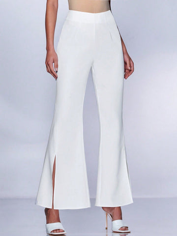 Buy SHEIN BAE Split Hem Flare Leg Pants in Pakistan