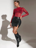Buy SHEIN BAE Women's Sheer Mesh Top in Pakistan
