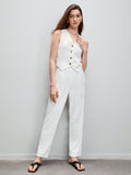 Buy SHEIN BIZwear Button Front Vest Blazer & Pants Workwear in Pakistan