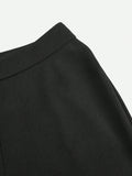 Buy SHEIN BIZwear Contrast Trim Split Hem Flare Leg Pants in Pakistan