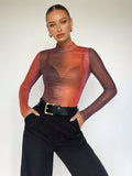 Buy SHEIN BIZwear Mock Neck Sheer Mesh Top Without Bra in Pakistan