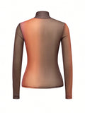 Buy SHEIN BIZwear Mock Neck Sheer Mesh Top Without Bra in Pakistan