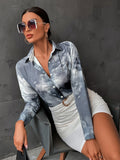 Buy SHEIN BIZwear Random Print Button Front Shirt Workwear in Pakistan