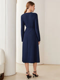 Buy SHEIN BIZwear Surplice Neck Pleated Hem Dress in Pakistan