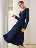 Buy SHEIN BIZwear Surplice Neck Pleated Hem Dress in Pakistan
