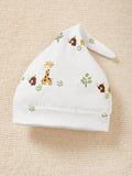 Buy SHEIN Baby Boy 3pcs Set: Adorable Hat, Long Sleeve Top And Fashionable Casual Pants in Pakistan