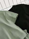 Buy SHEIN Baby Boy Baby Girl Solid Color Round Neck Oversized Sweater Top And Casual Shorts 4pcs/Set in Pakistan