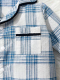 Buy SHEIN Baby Boy Blue Plaid Cozy Long Sleeve Jumpsuit Pajamas in Pakistan