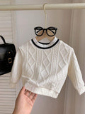 Buy SHEIN Baby Boy Casual Rhombus Plaid Splice Long Sleeve Sweatshirt, Suitable For Fall And Winter in Pakistan