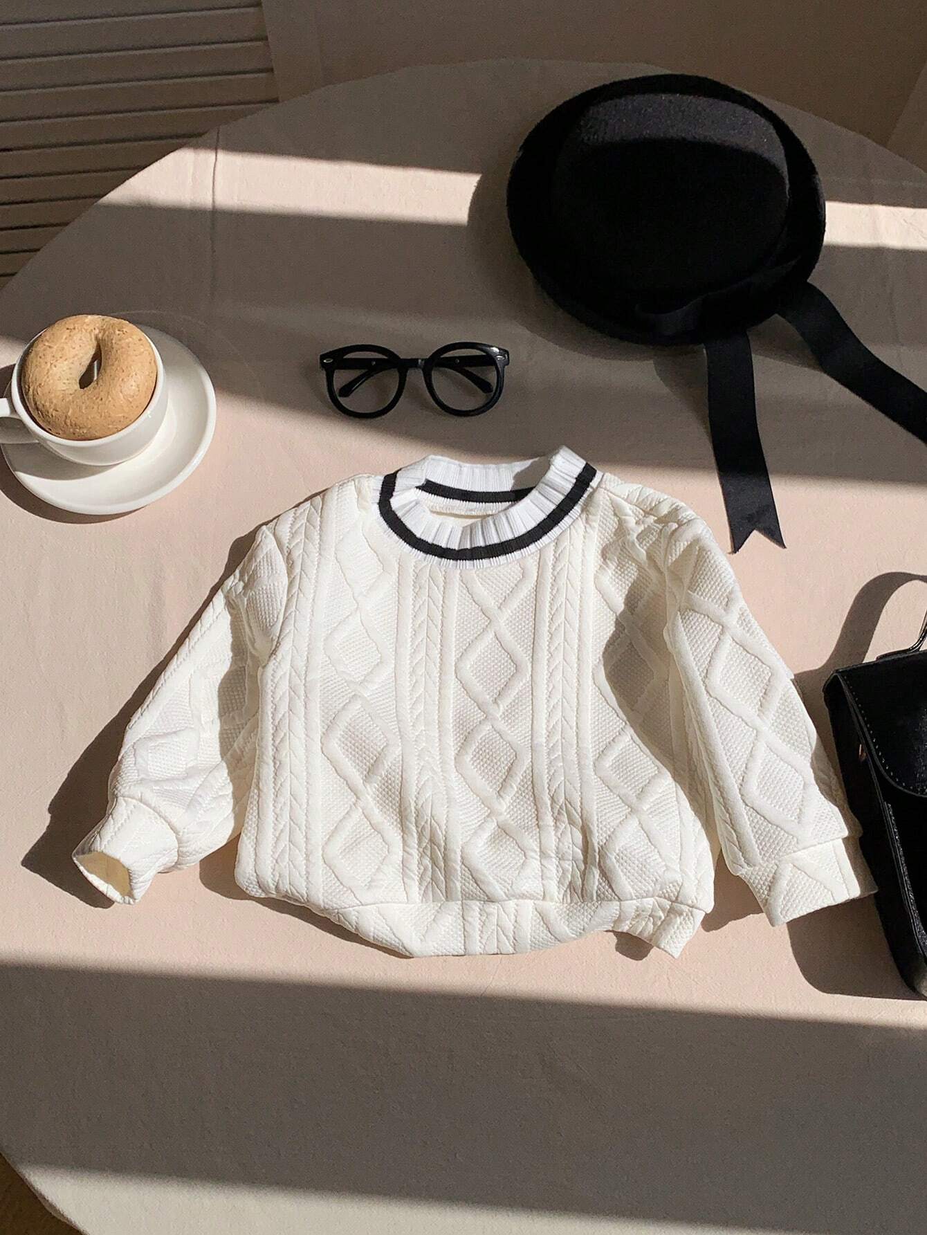 Buy SHEIN Baby Boy Casual Rhombus Plaid Splice Long Sleeve Sweatshirt, Suitable For Fall And Winter in Pakistan
