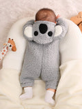 Buy SHEIN Baby Boy Colorblock 3D Ear Design Hooded Plush Sleep Jumpsuit in Pakistan