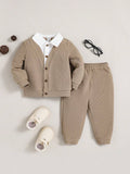 Buy SHEIN Baby Boy Contrast Collar 2 In1 Sweatshirt & Sweatpants in Pakistan