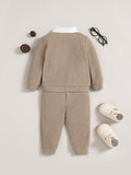 Buy SHEIN Baby Boy Contrast Collar 2 In1 Sweatshirt & Sweatpants in Pakistan
