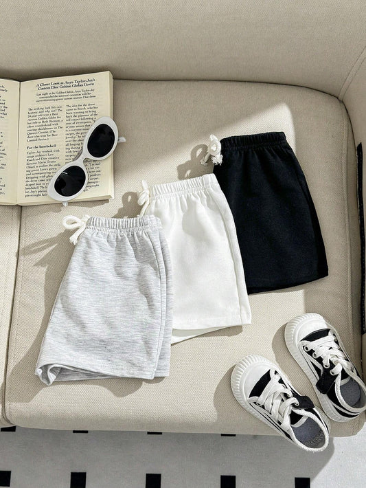 Buy SHEIN Baby Boy Decorative Woven Elastic Waist Sport Shorts 3pcs/Set in Pakistan