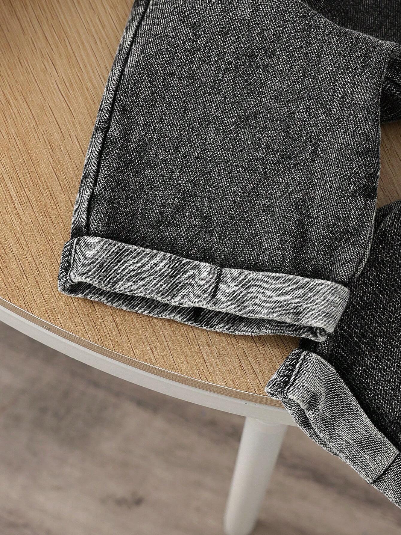 Buy SHEIN Baby Boy Plain Crew Neck Long Sleeve Top And Overalls 2-Piece Outfit, Casual Clothes in Pakistan