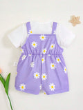 Buy SHEIN Baby Girl Newborn Floral Pattern Overall Shorts in Pakistan