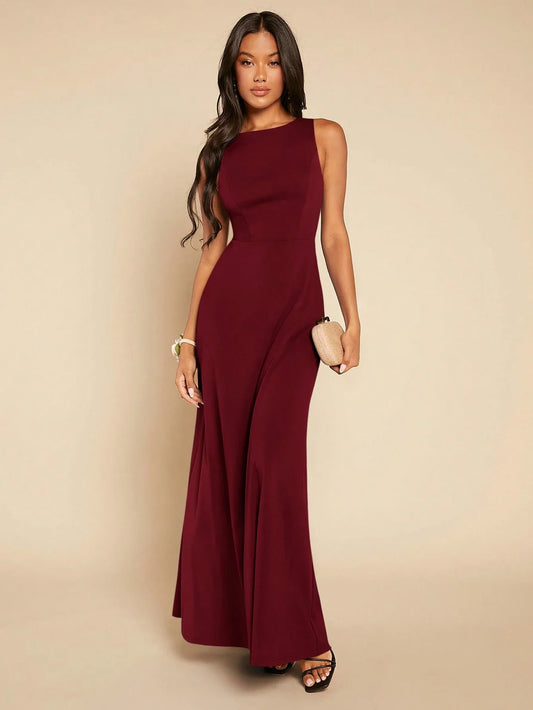 Buy SHEIN Belle Solid Maxi Bridesmaid Dress in Pakistan