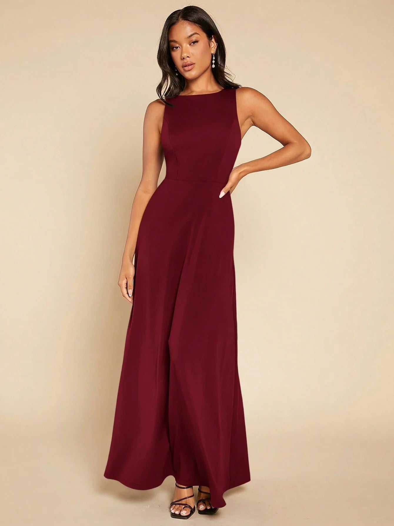 Buy SHEIN Belle Solid Maxi Bridesmaid Dress in Pakistan